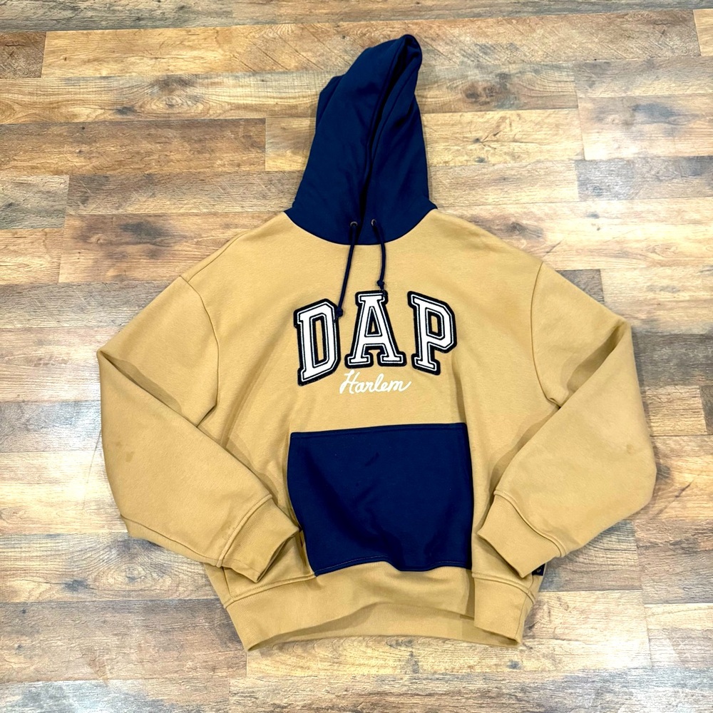 Gap X Dapper Dan Hoodie Men’s Medium Brown Blue Hooded Sweatshirt